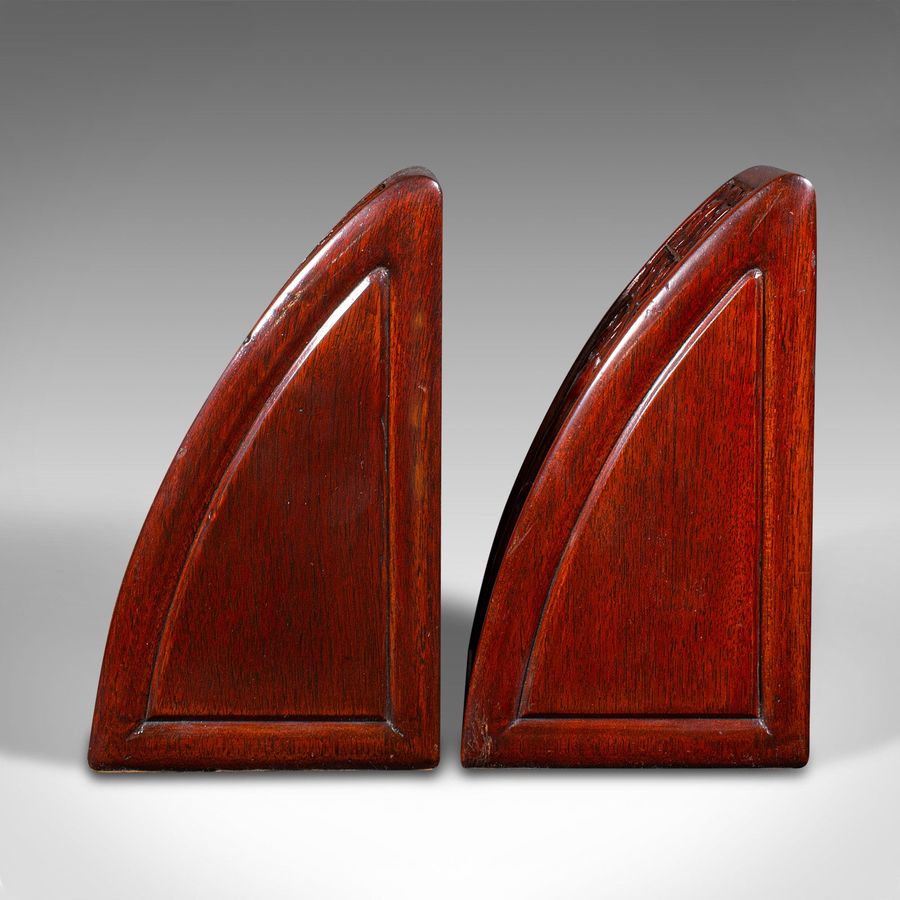 Antique Pair Of Antique Weighted Bookends, English, Book Rest, Art Nouveau, Edwardian