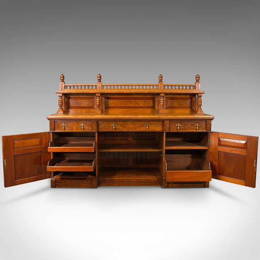Antique Large Antique Grand Sideboard, Scottish, Oak, Buffet Cabinet, Victorian, C.1860