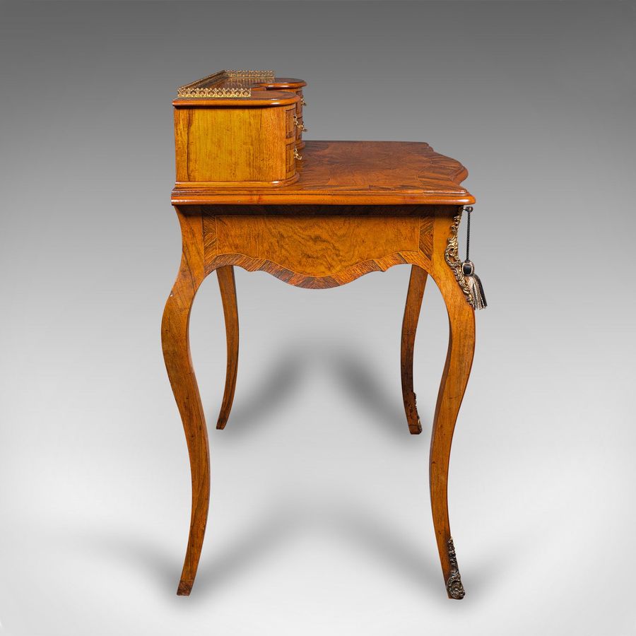 Antique Antique Bonheur Du Jour, French, Walnut, Ladies Writing Desk, Victorian, C.1900