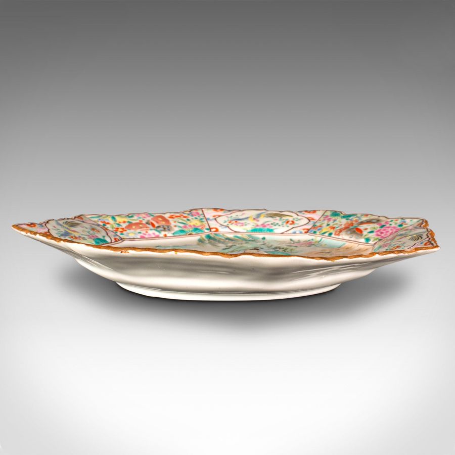 Antique Antique Octagonal Serving Plate, Japanese, Ceramic, Decor, Charger, Victorian