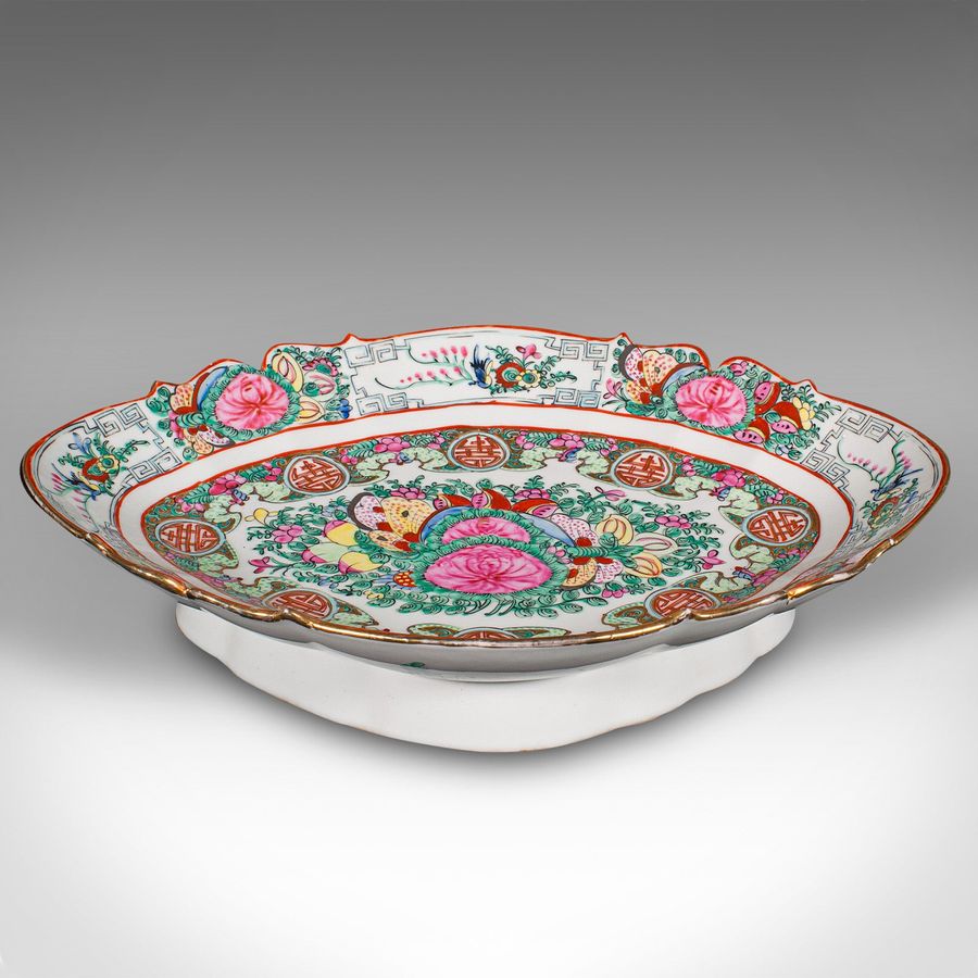 Antique Antique Cantaloupe Serving Dish, Chinese, Ceramic, Decor, Fruit Bowl, Victorian