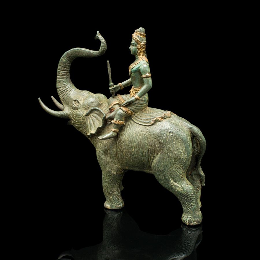 Antique Antique Elephant Figure, Asian, Bronze, Ornament, Thai Deity, Victorian, C.1880