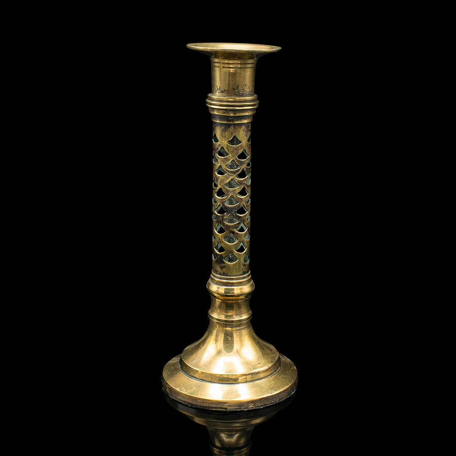 Antique Antique Ecclesiastical Candlesticks, English, Brass, Aesthetic Period, Victorian
