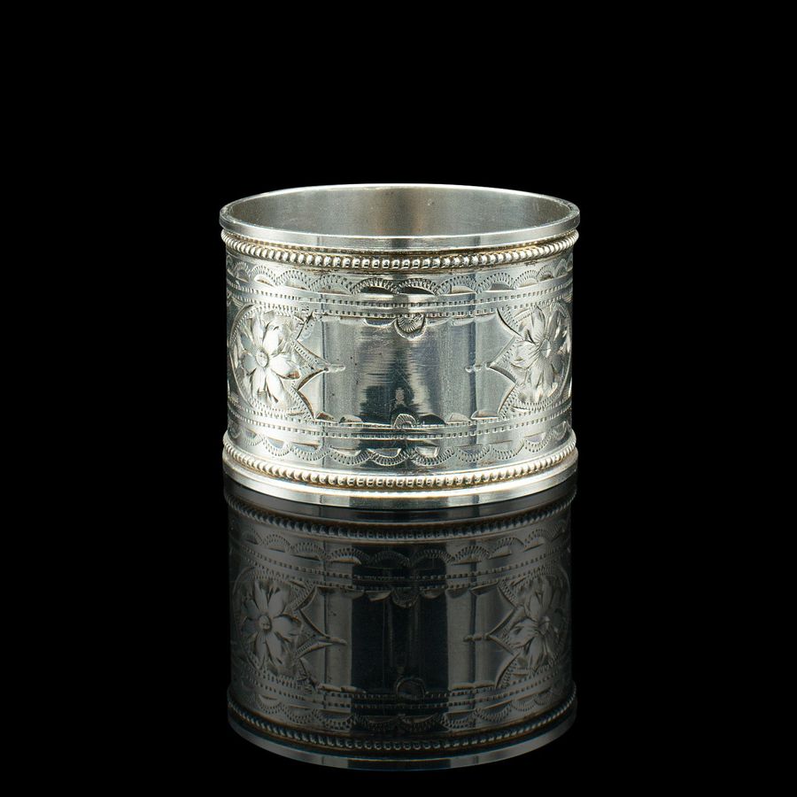 Antique Antique Napkin Ring, English Sterling Silver, Table Decor, Hallmarked, Date 1922
