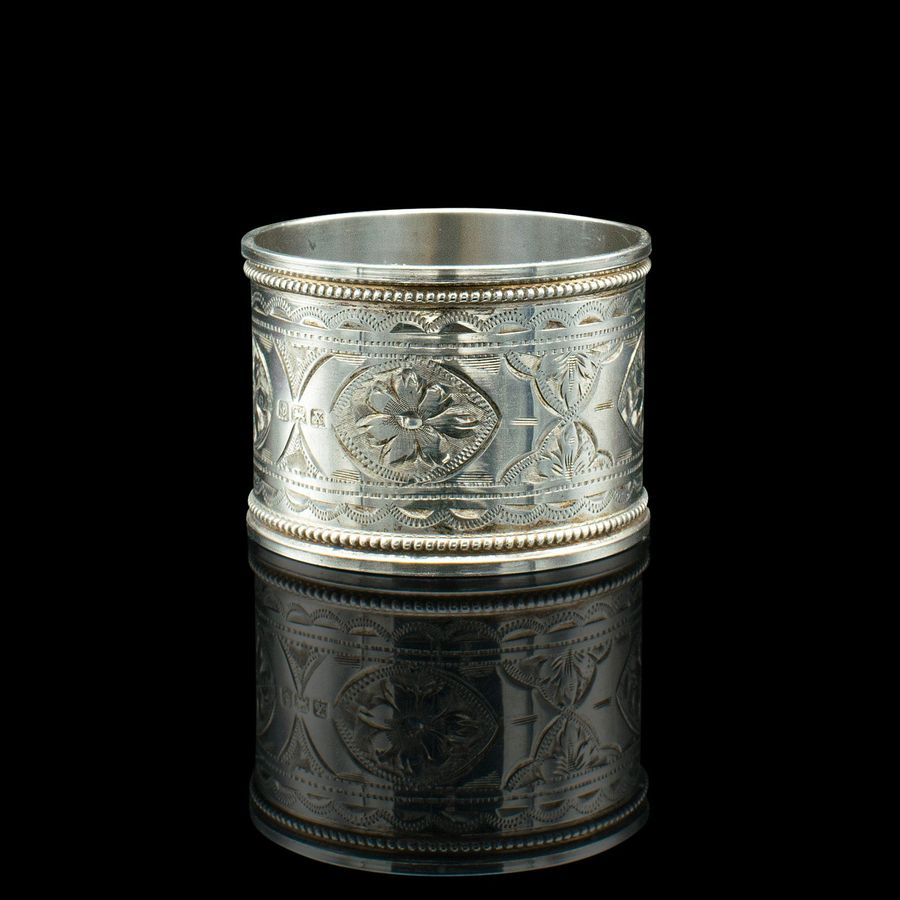 Antique Antique Napkin Ring, English Sterling Silver, Table Decor, Hallmarked, Date 1922
