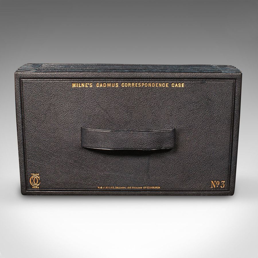 Antique Antique Correspondence Case, Scottish Leather, W & J Milne, Edinburgh, Victorian