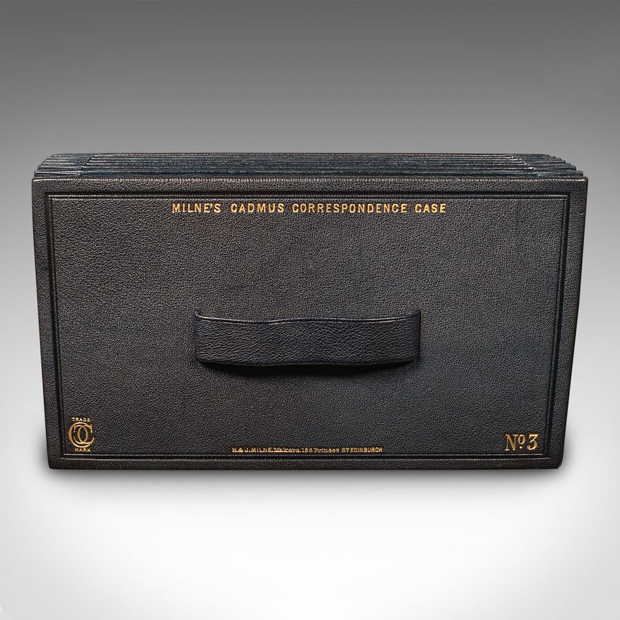 Antique Antique Correspondence Case, Scottish Leather, W & J Milne, Edinburgh, Victorian