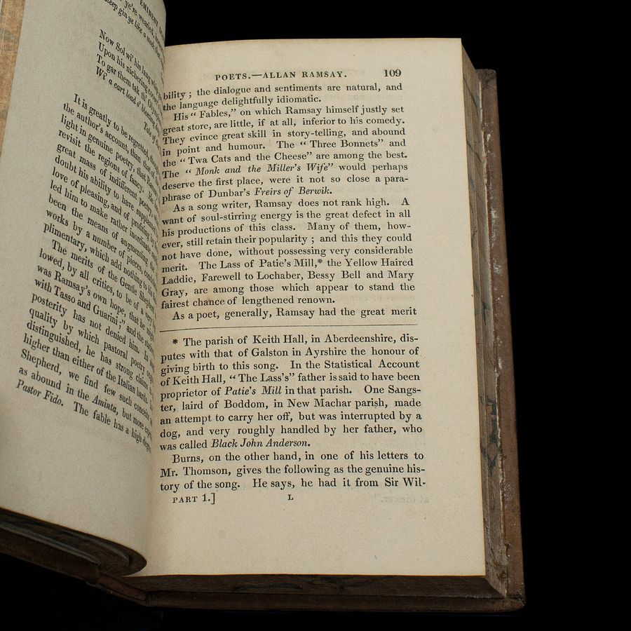 Antique 2 Antique Books, The Lives of Scottish Poets, English, Biographical, Regency