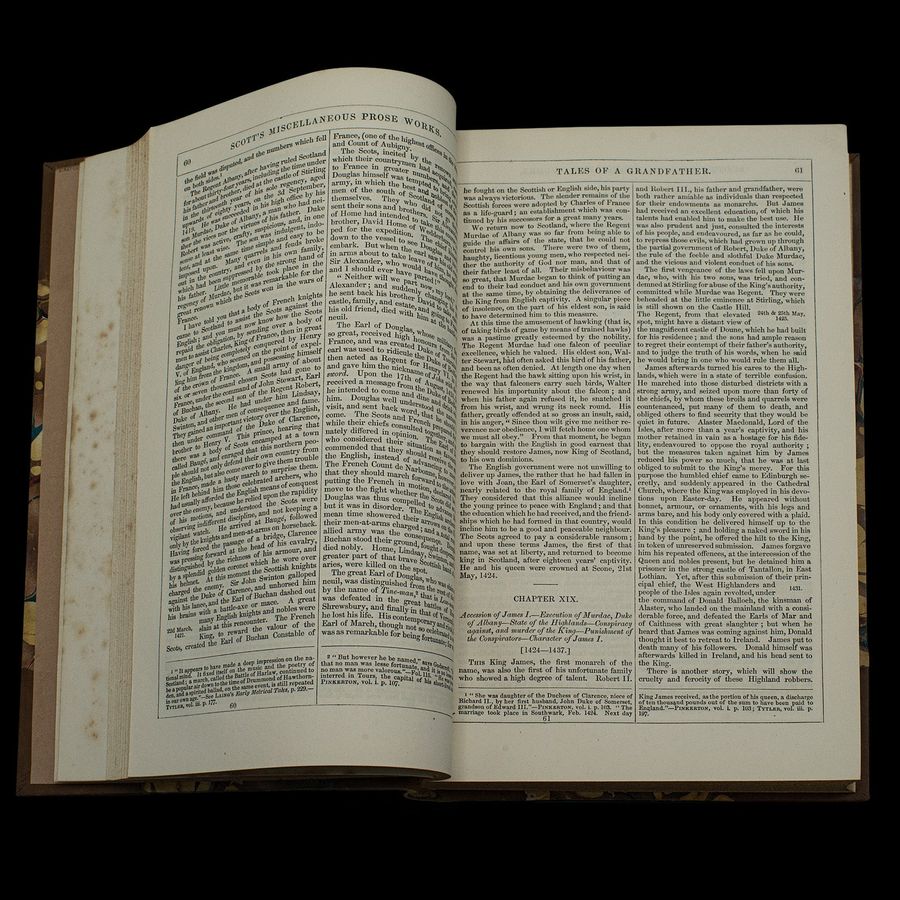 Antique Antique Scottish History Book, Tales of a Grandfather, Walter Scott, Victorian