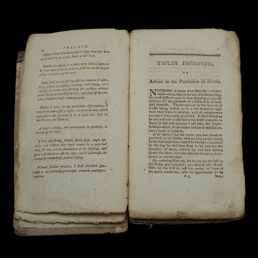 Antique Antique Book, Compendium of Farriery, English, Georgian, Equestrian, London 1796