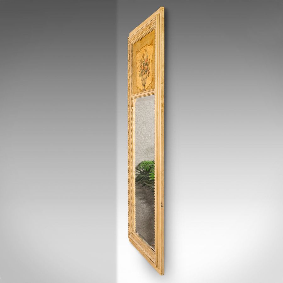 Antique Tall Antique Trumeau Mirror, French, Provincial, Pier, Wall, Victorian, C.1900