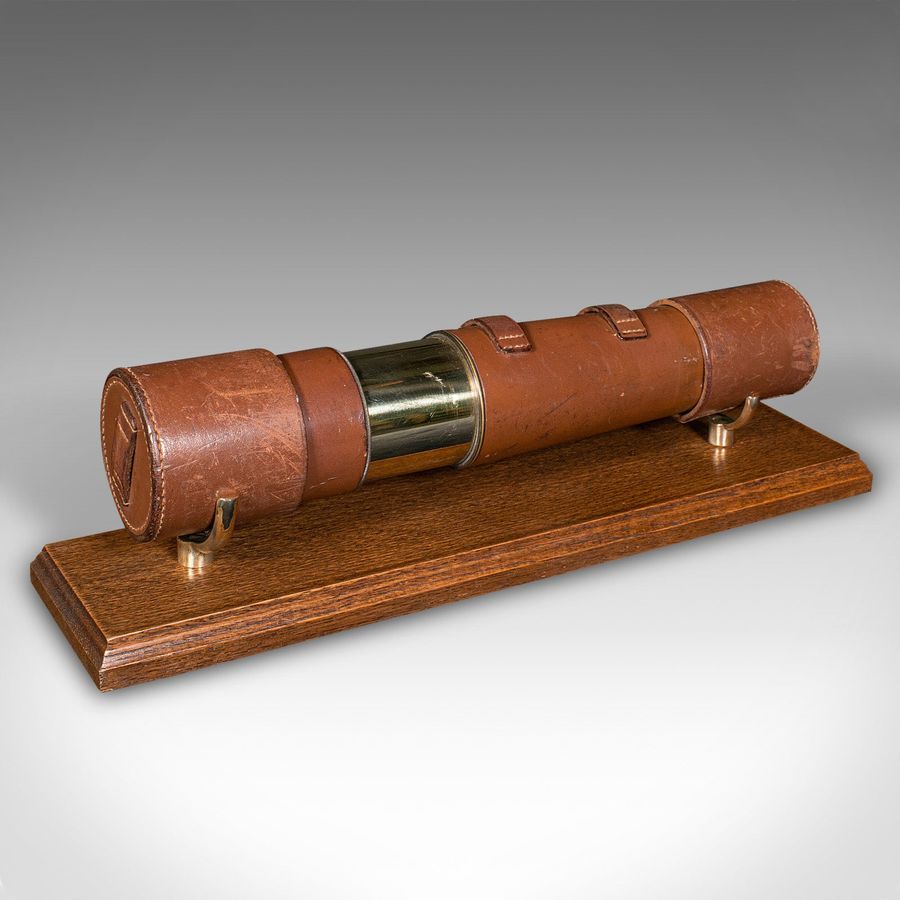 Antique Antique 3 Draw Telescope, English, Brass, Leather, Terrestrial, Astro, Great War