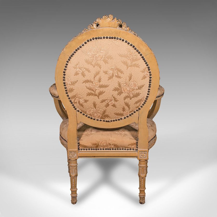 Antique Antique Carved Armchair, French, Show Frame, Fauteuil Chair, Victorian, C.1870