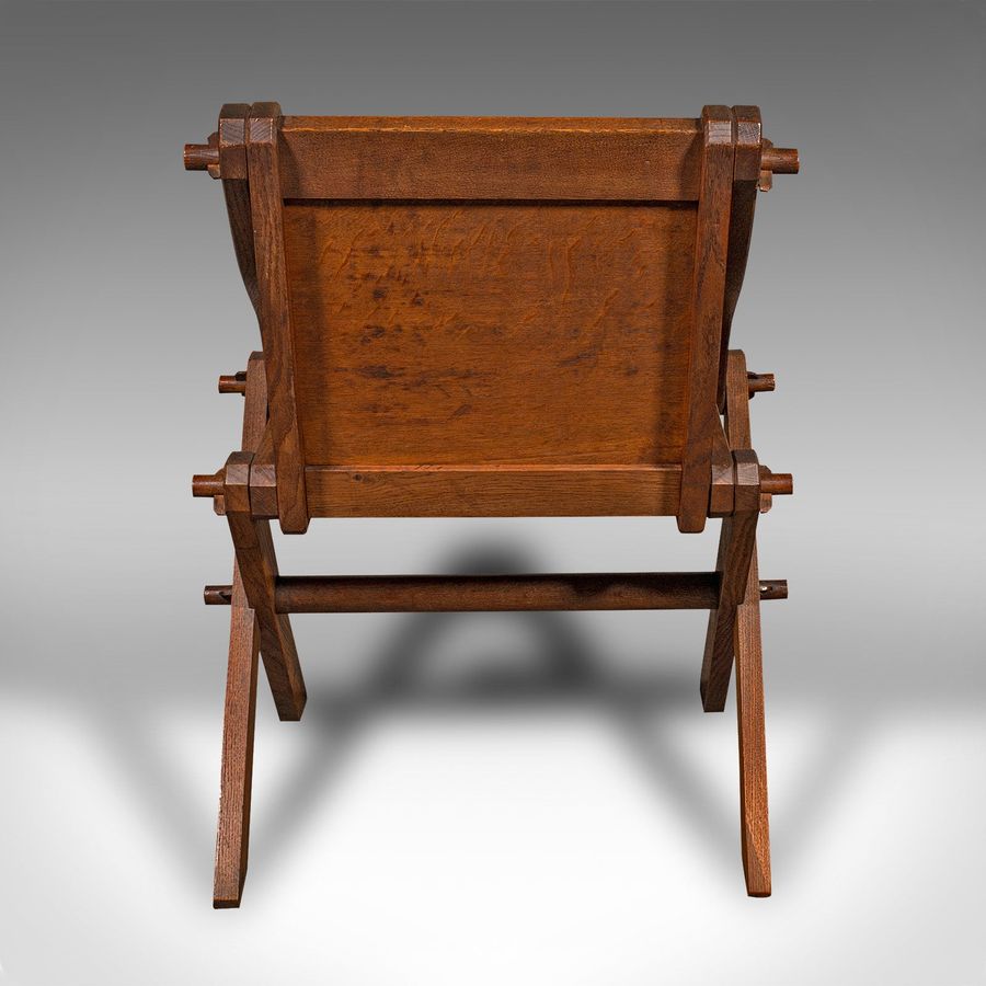 Antique Antique Glastonbury Chair, English Oak, Ecclesiastic Armchair, Gothic, Victorian