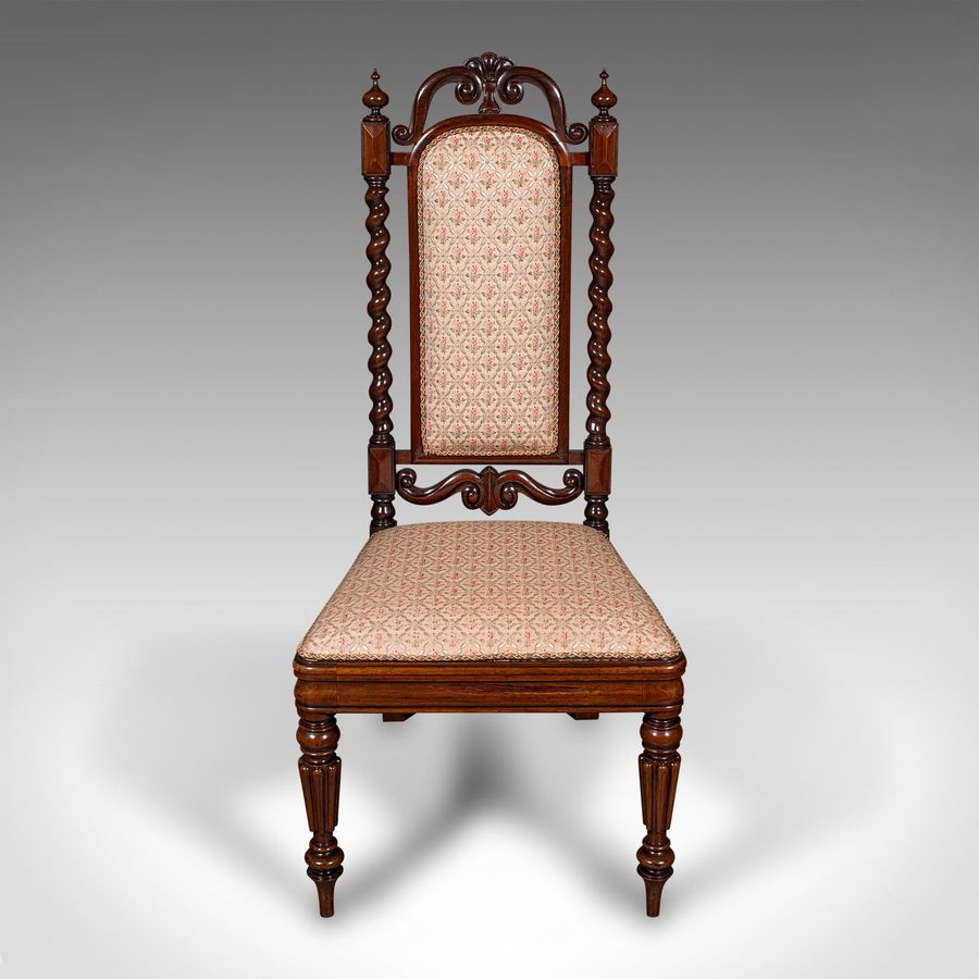 Antique Antique Morning Room Chair, English, Silk Cotton, Side Seat, William IV, C.1835