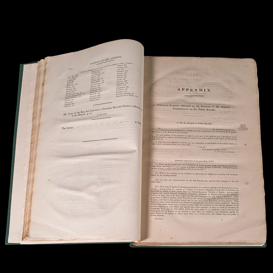 Antique Large Antique Reference Book, Public Records, English, Parliament, William IV