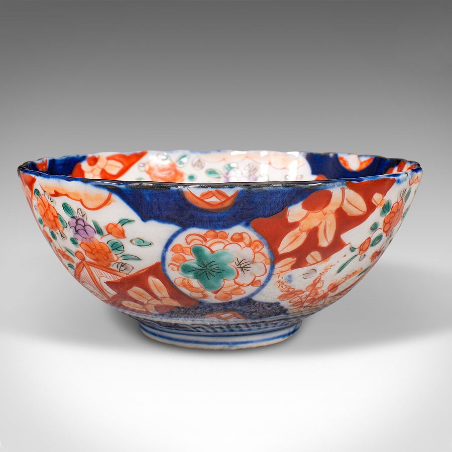 Antique Small Antique Imari Bowl, Japanese, Ceramic, Decorative Dish, Meiji, Victorian