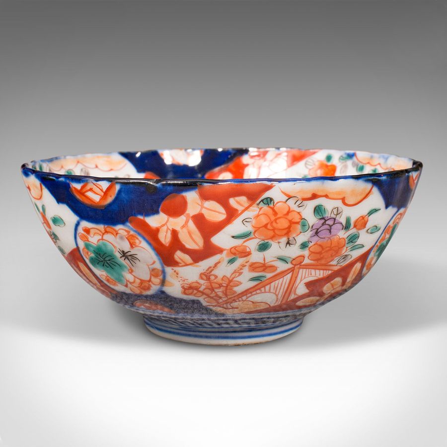 Antique Small Antique Imari Bowl, Japanese, Ceramic, Decorative Dish, Meiji, Victorian