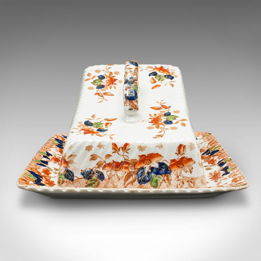 Antique Antique Cheese Keeper, English, Ceramic, Decorative Truckle Dish, Victorian