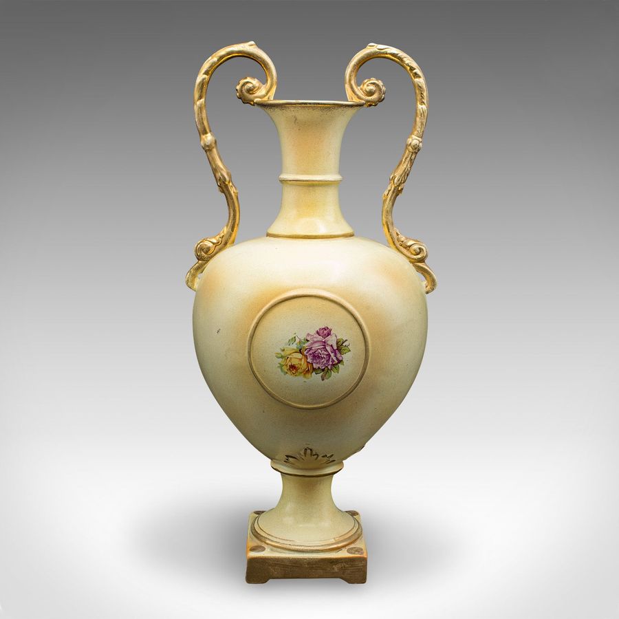 Antique Antique Flower Vase, English, Ceramic, Baluster Urn, Continental Taste, C.1920