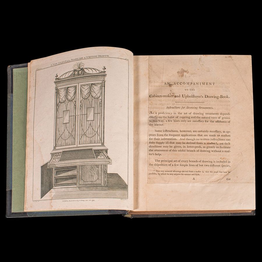 Antique Antique Cabinet Maker's Drawing Book, Thomas Sheraton, English, Georgian, C.1812