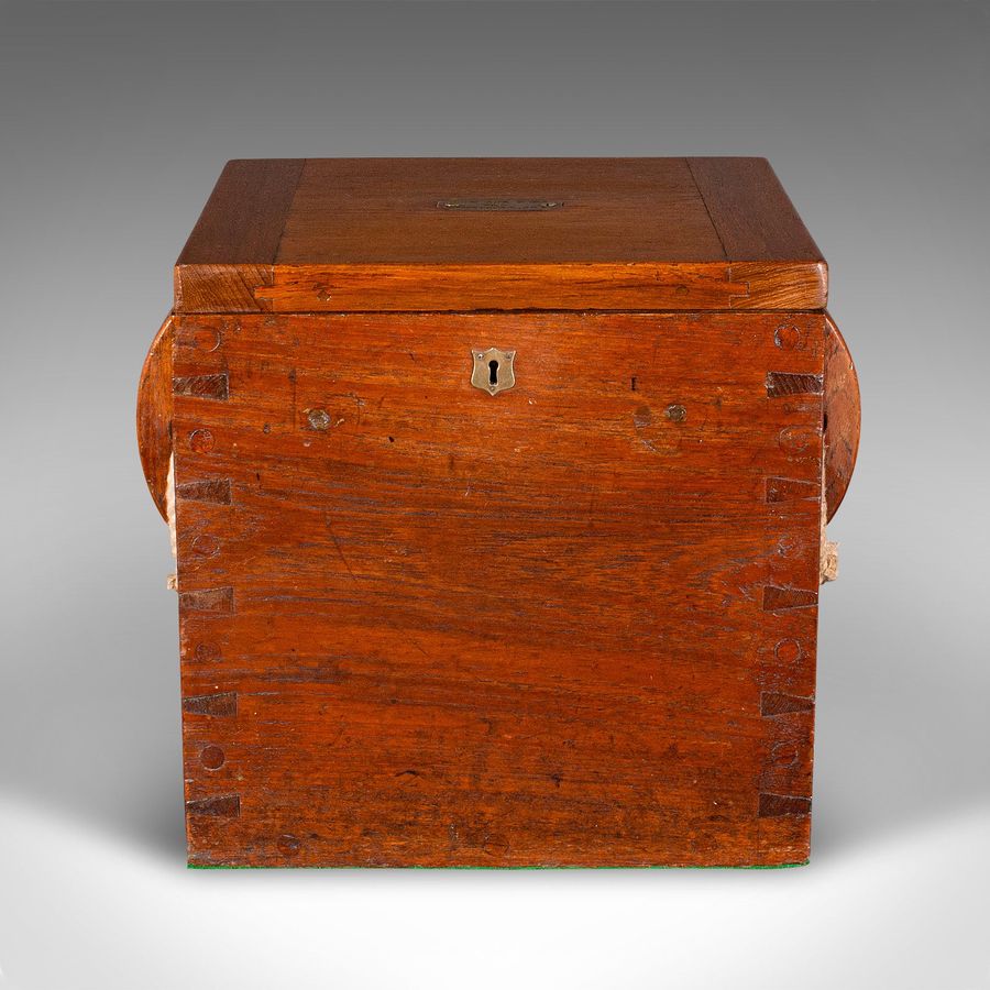 Antique Antique Storage Box, English, Walnut, Fireside Bin, Military, Seat, Victorian