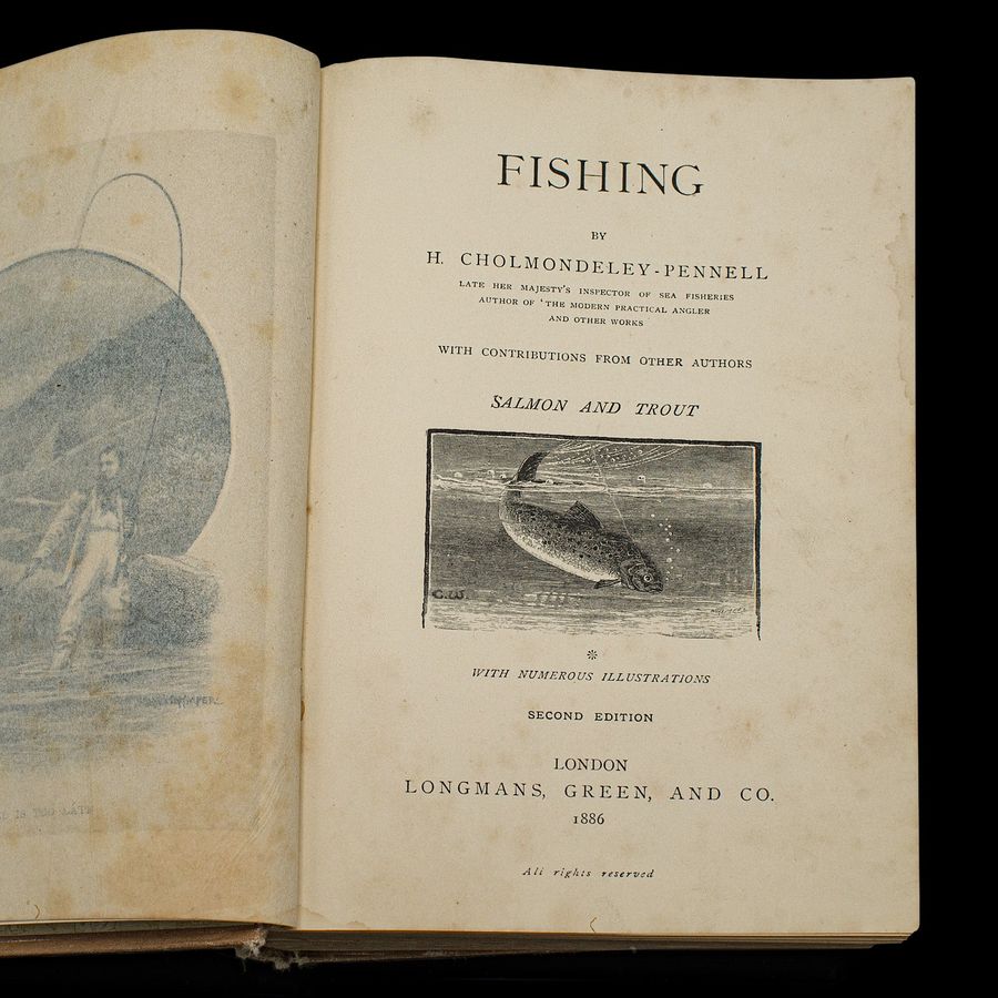 Antique Antique Badminton Library Book, Fishing, Reference, English, Sporting Interest