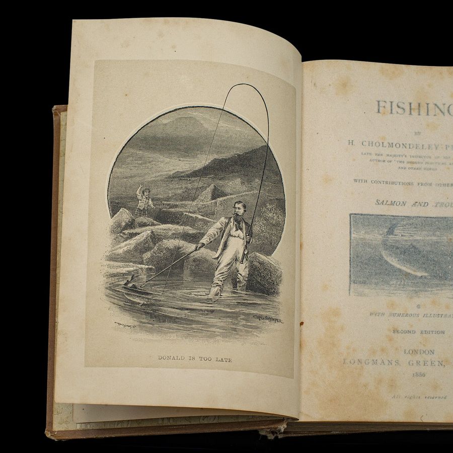 Antique Antique Badminton Library Book, Fishing, Reference, English, Sporting Interest