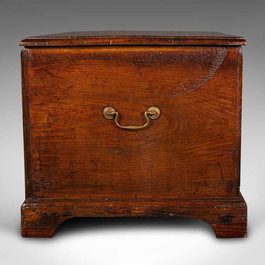 Antique Antique Storage Chest, English, Oak, Fireside Bin, Bedside Box, Georgian, C.1780