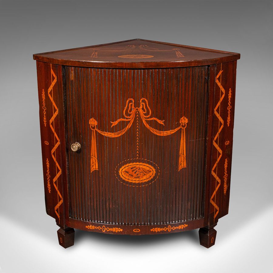 Antique Antique Tambour Corner Cabinet, Dutch, Walnut, Cupboard, Georgian, Circa 1800
