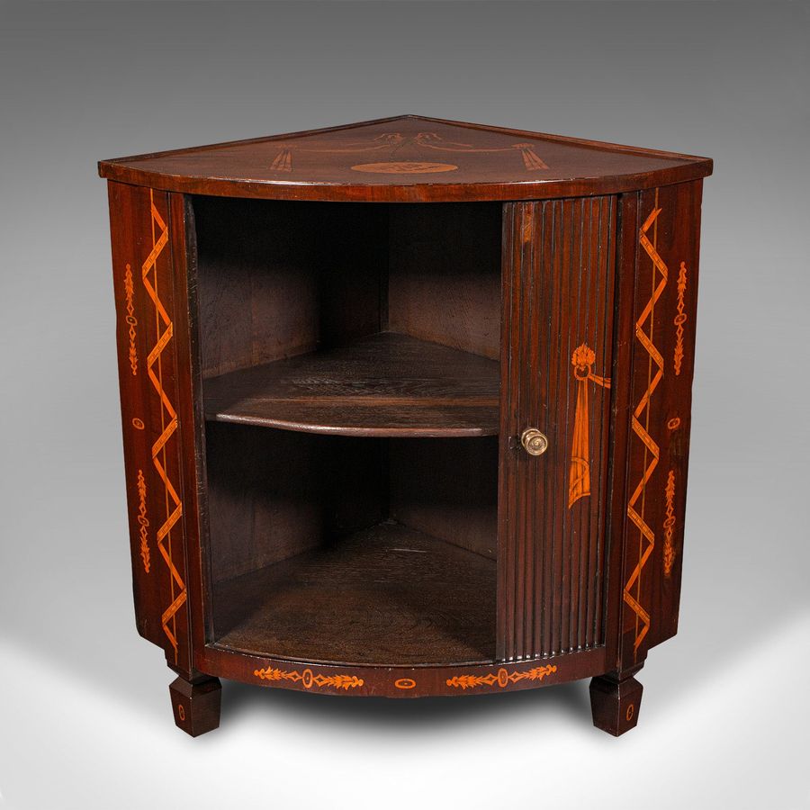 Antique Antique Tambour Corner Cabinet, Dutch, Walnut, Cupboard, Georgian, Circa 1800