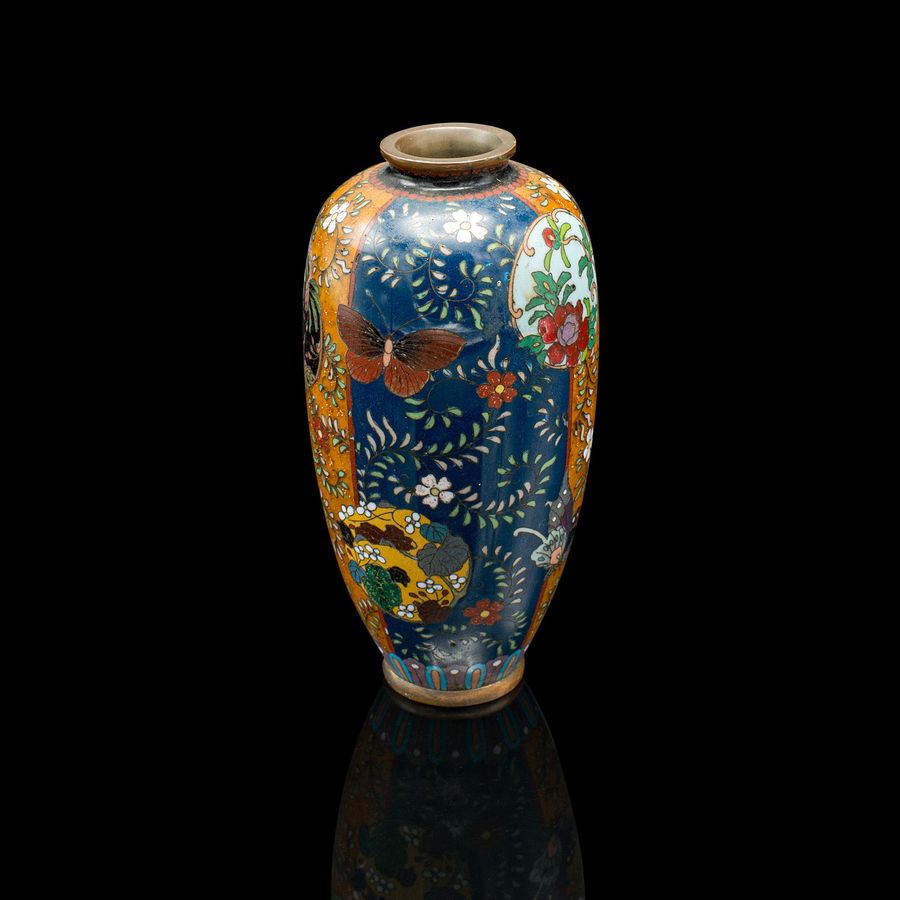 Antique Small Antique Meiji Posy Vase, Japanese, Nagoya Cloisonne Urn, Victorian, C.1900