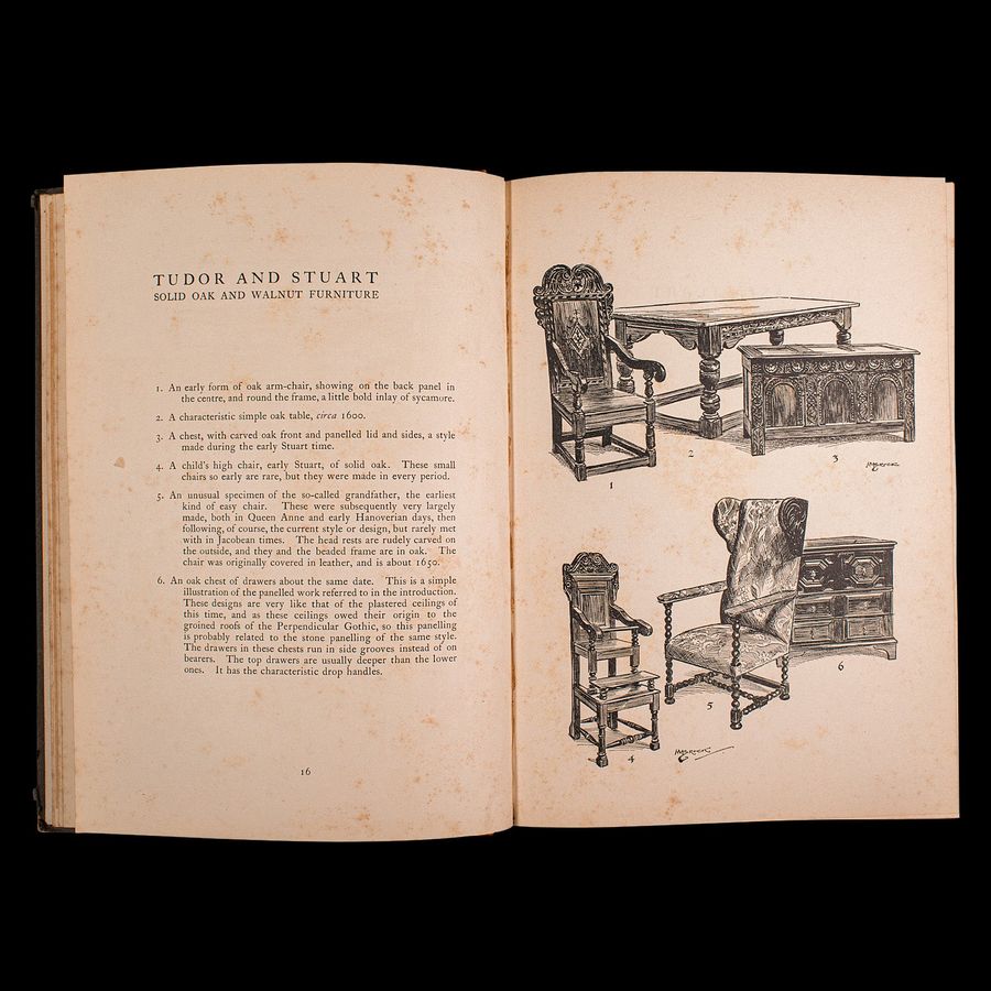Antique Antique Book, Old English Furniture, Illustrated, Reference, Edwardian, C.1910