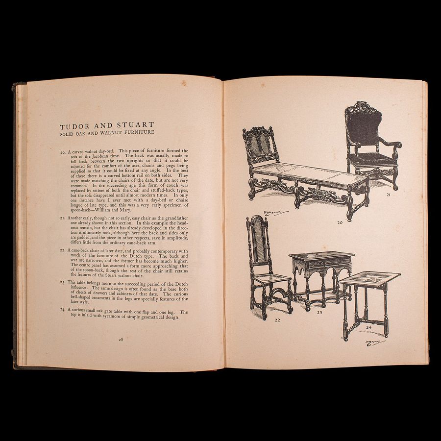 Antique Antique Book, Old English Furniture, Illustrated, Reference, Edwardian, C.1910