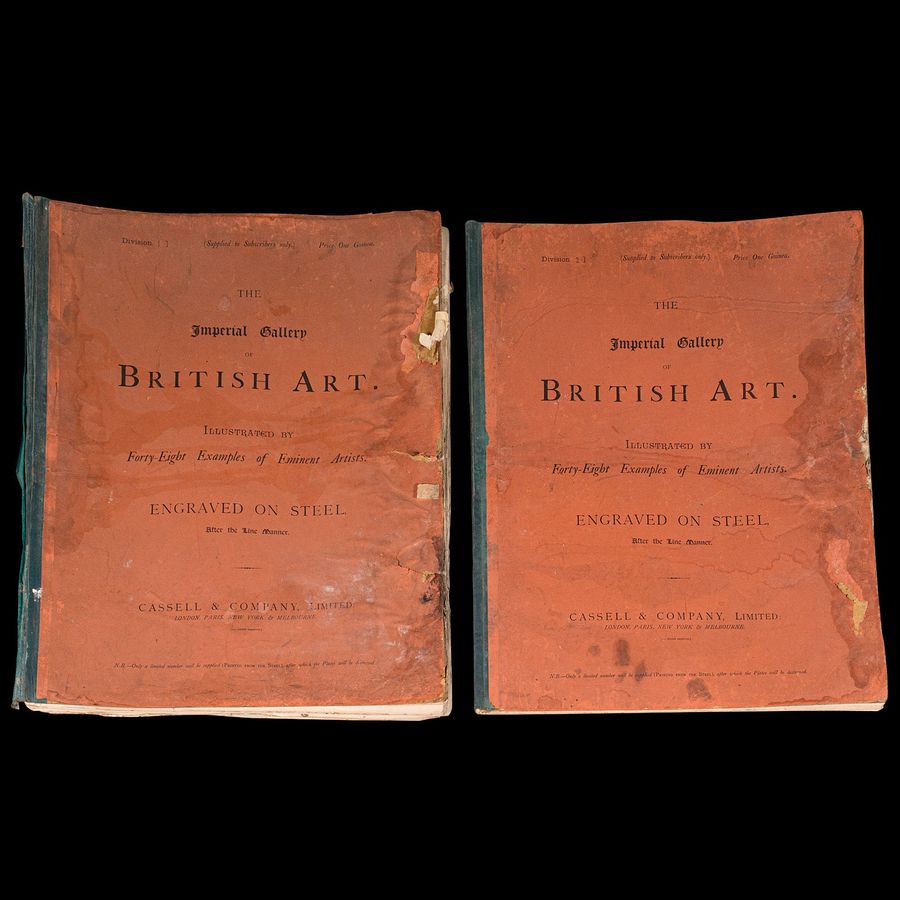 Antique 4 Vols Antique Folio, Imperial Gallery of British Art, Engravings, Victorian