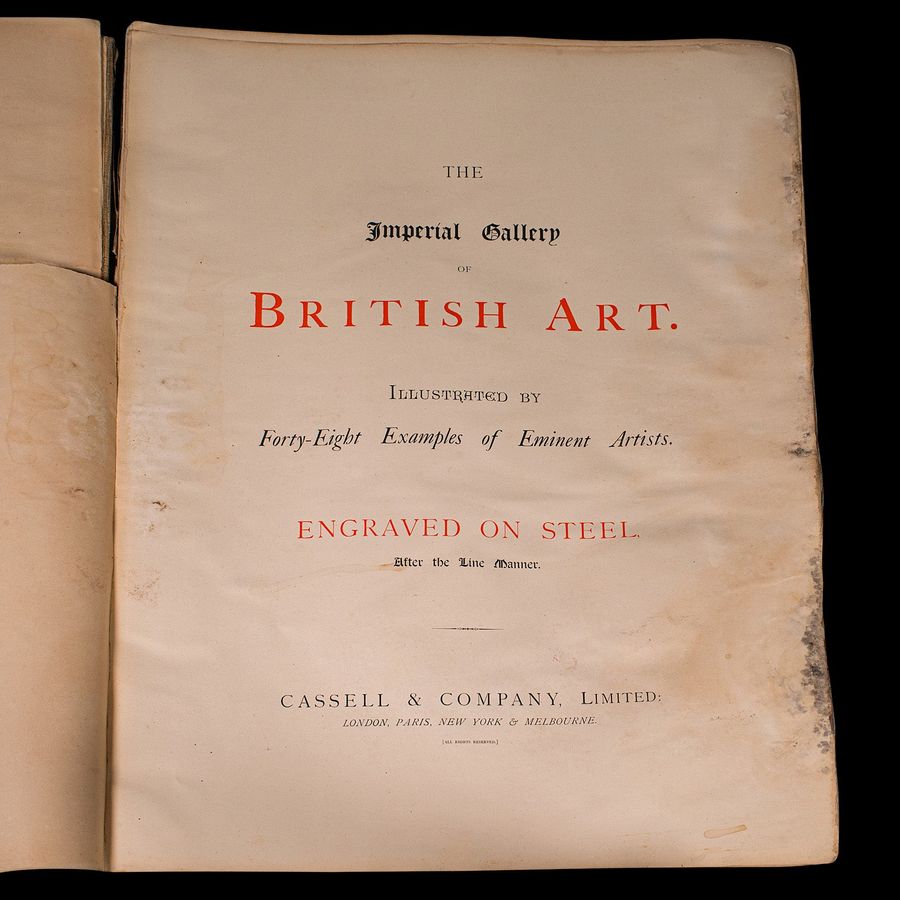 Antique 4 Vols Antique Folio, Imperial Gallery of British Art, Engravings, Victorian
