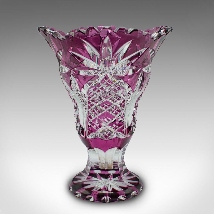 Antique Antique Decorative Vase, English, Cut Glass, Flower Pot, Late Victorian, C.1880