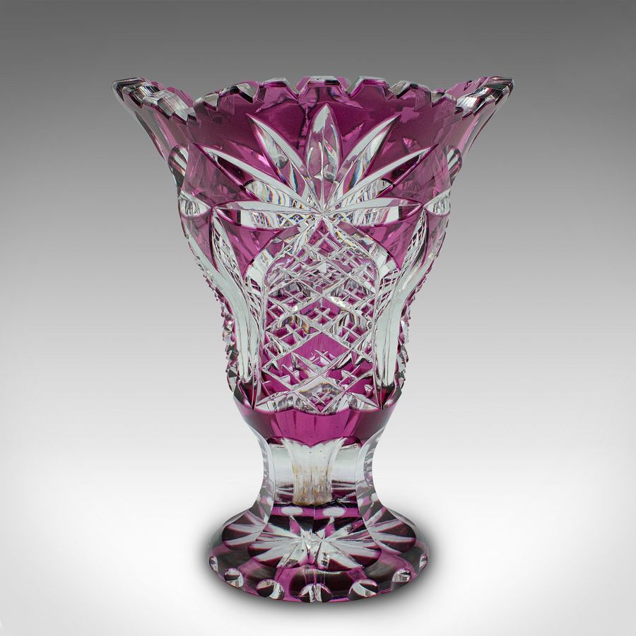 Antique Antique Decorative Vase, English, Cut Glass, Flower Pot, Late Victorian, C.1880
