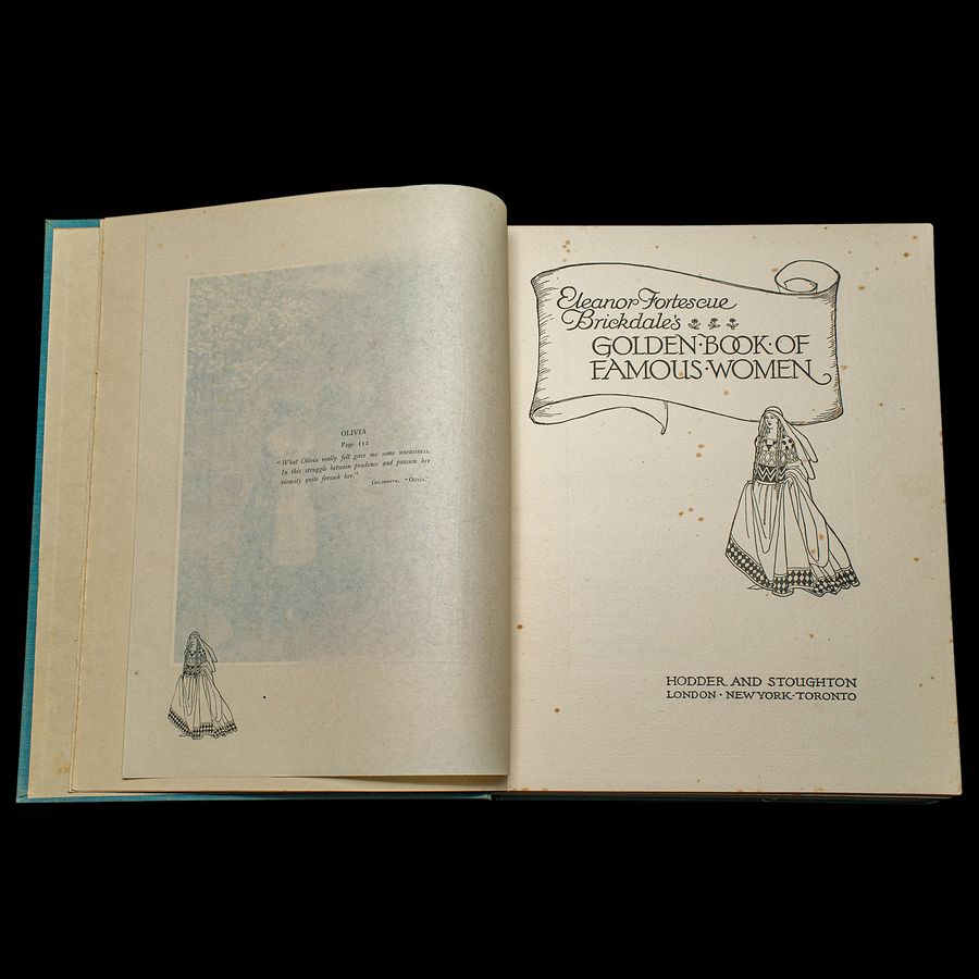 Antique Antique Art Book Golden Book of Famous Women, English, Eleanor F Brickdale, 1919
