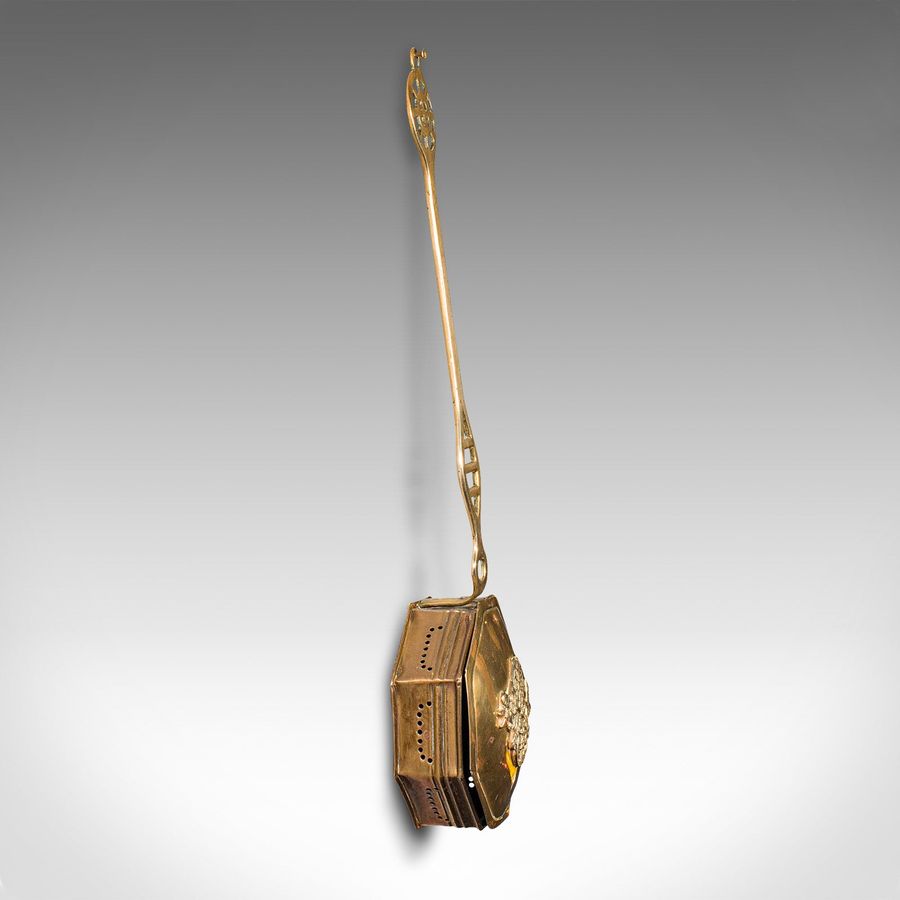 Antique Antique Chestnut Warmer, English, Brass, Hanging Roaster, Georgian, Circa 1800