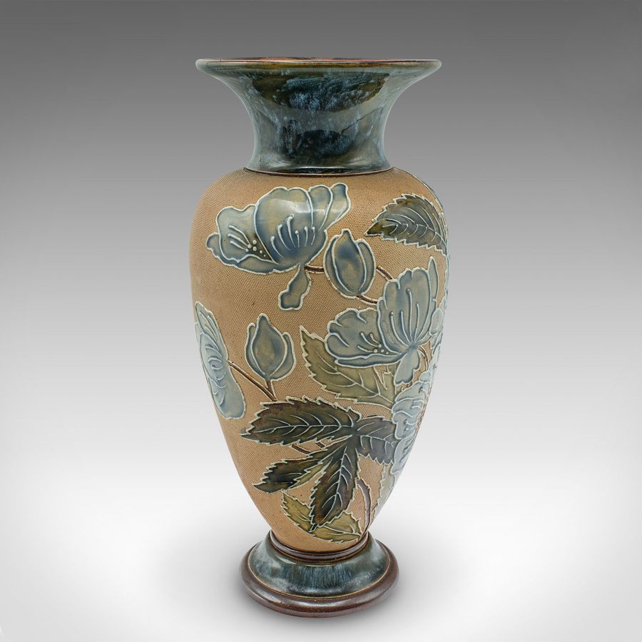 Antique Pair Of Antique Flower Vases, English, Ceramic, Display Urn, Edwardian, C.1910