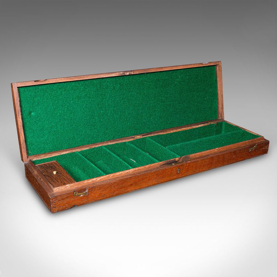 Antique Antique Country House Parlour Game Case, English, Oak, Organiser Box, Victorian