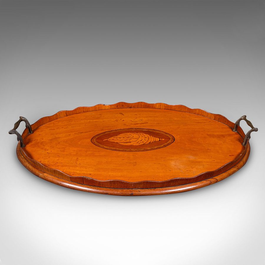 Antique Antique Butler's Serving Tray, English Satinwood, Afternoon Tea Platter, Regency