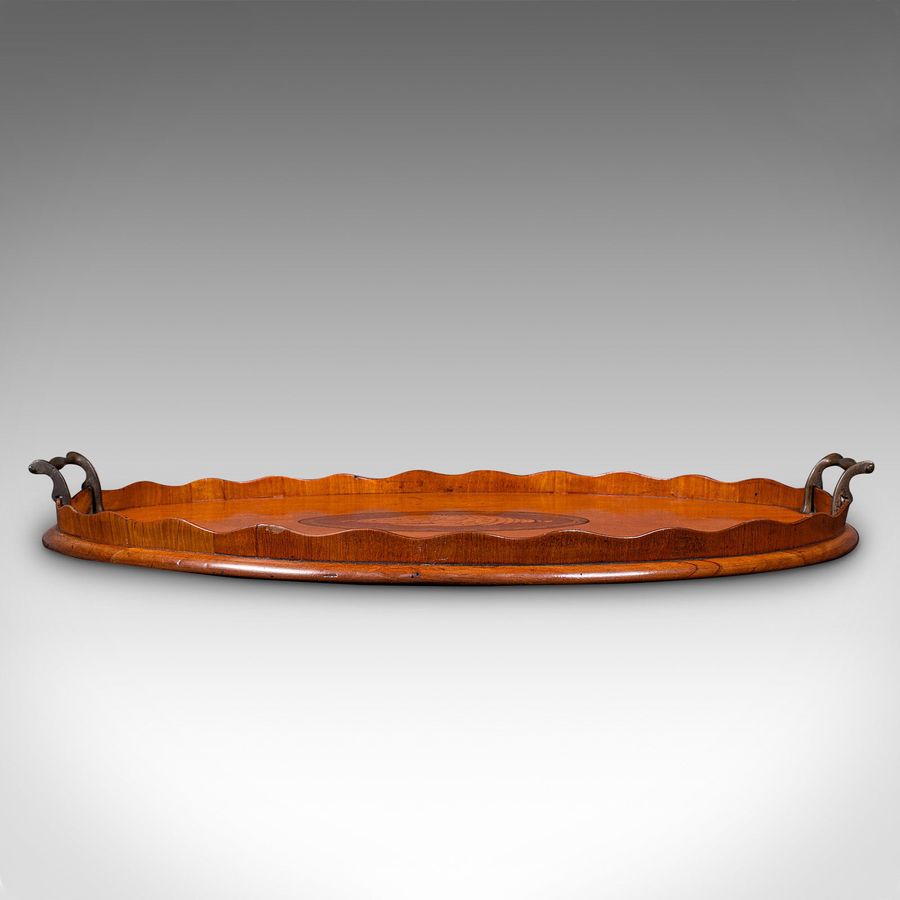 Antique Antique Butler's Serving Tray, English Satinwood, Afternoon Tea Platter, Regency