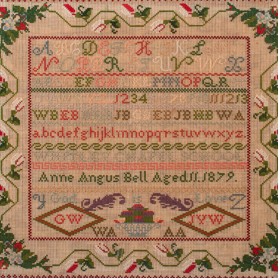 Antique Large Antique School Sampler, English, Needlepoint, Political Poster, Victorian