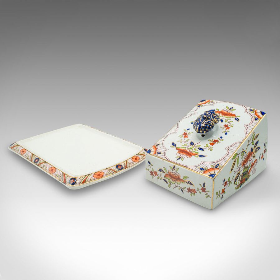 Antique Antique Kitchen Cheese Keeper, English, Ceramic, Butter Dish, Edwardian, C.1910