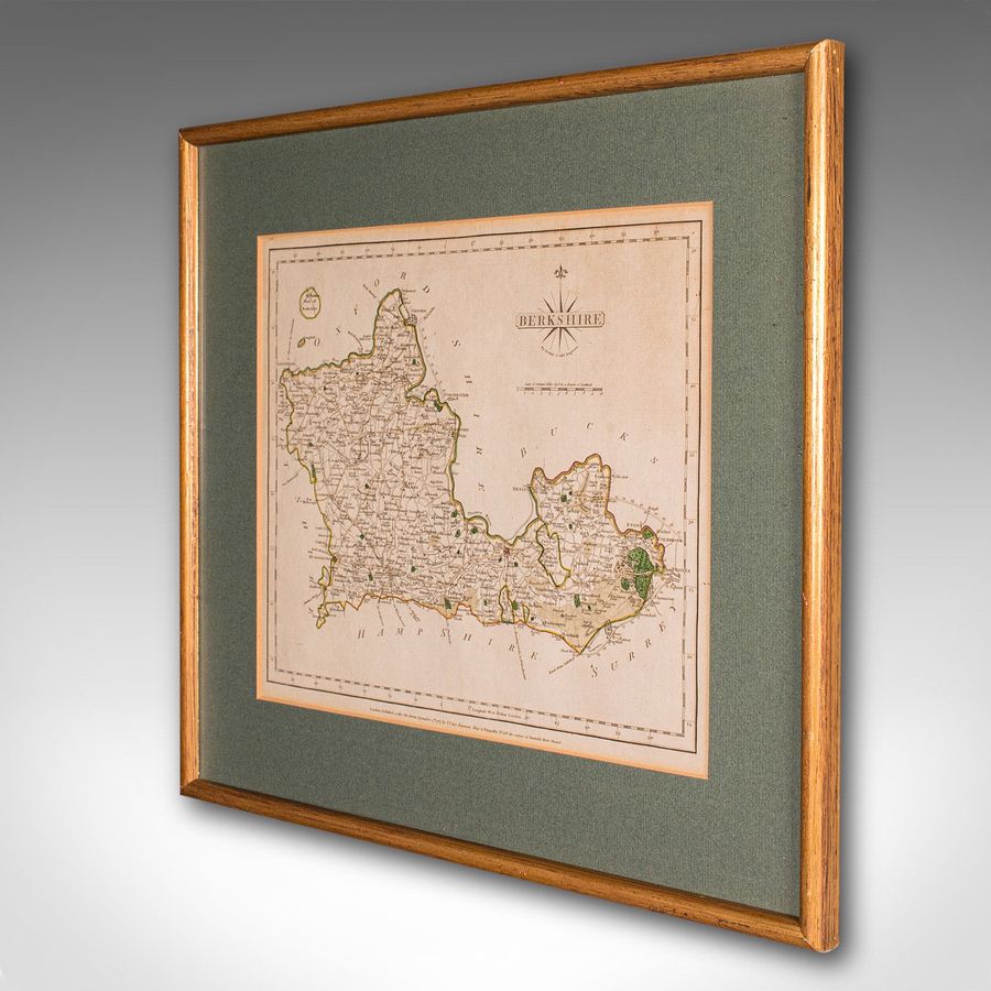 Antique Antique County Map, Berkshire, English, Framed, Cartography, John Cary, C.1790