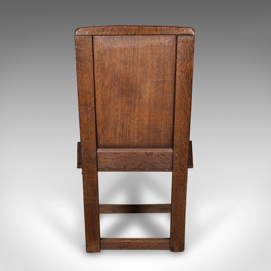 Antique Antique Wainscote Armchair, Scottish, Oak, Carved Throne Chair, Georgian, C.1750