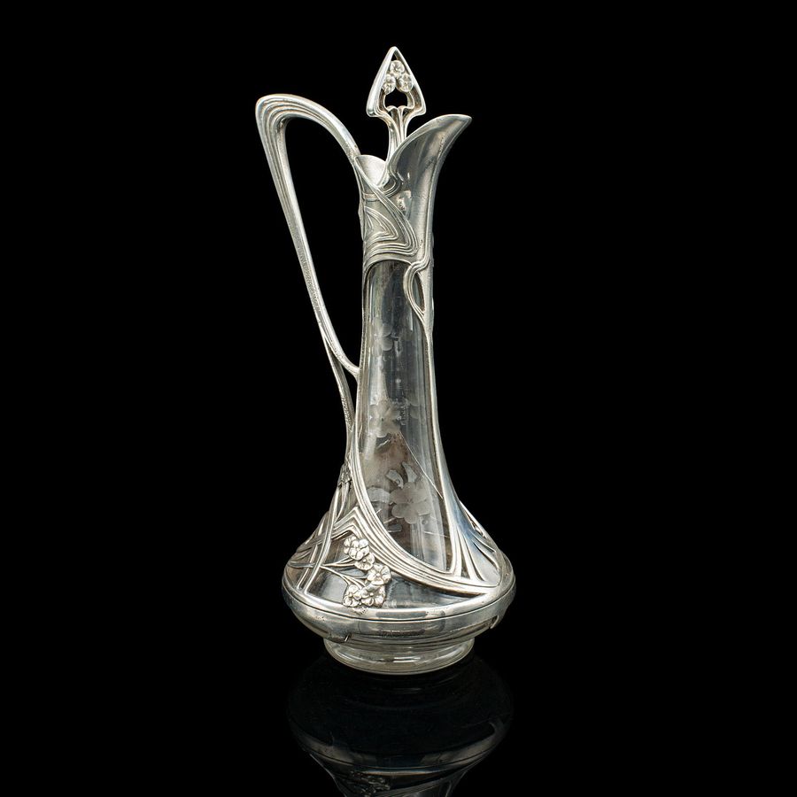 Antique Antique Art Nouveau Decanter, German, Decorative, Spirit Ewer, Victorian, C.1900