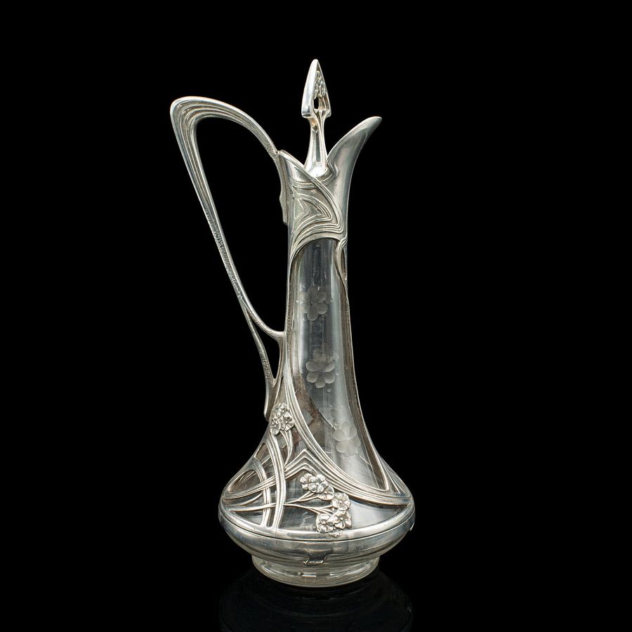 Antique Antique Art Nouveau Decanter, German, Decorative, Spirit Ewer, Victorian, C.1900